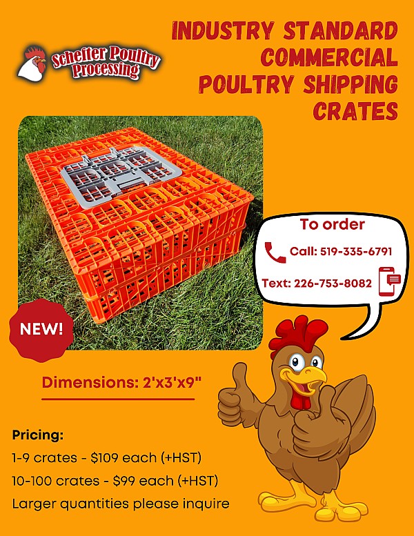 New Industry-Standard Commercial Poultry Shipping Crates 